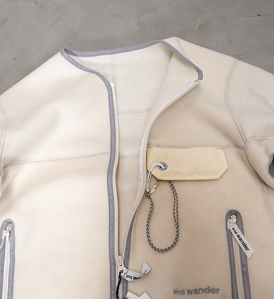 【and wander】アンドワンダー women's wool fleece cardigan "3Color"