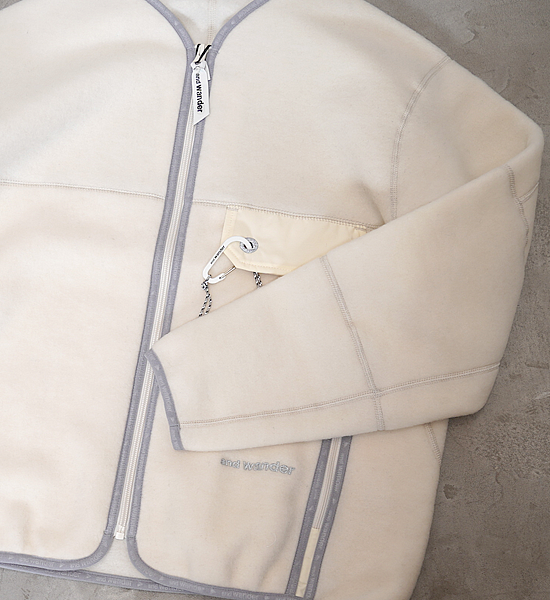 【and wander】アンドワンダー women's wool fleece cardigan "3Color"