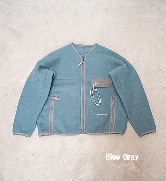 【and wander】アンドワンダー women's wool fleece cardigan "3Color"