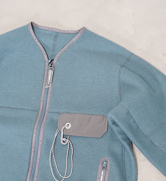 【and wander】アンドワンダー women's wool fleece cardigan "3Color"