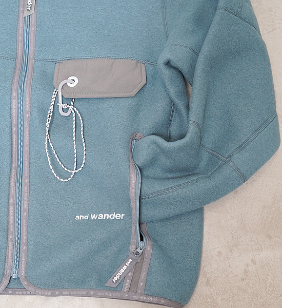 【and wander】アンドワンダー women's wool fleece cardigan "3Color"