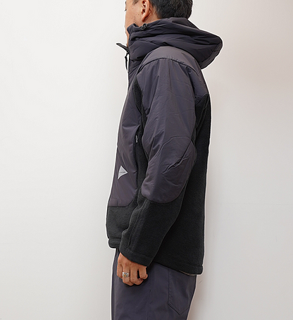 【and wander】アンドワンダー men's top fleece jacket "Black"