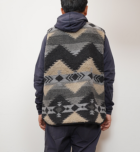 【THE NORTH FACE PURPLE LABEL】ノースフェイスパープルレーベル men's NP Wool Boa WINDSTOPPER Field Vest "Gray"