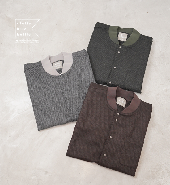 トップス atelier Bluebottle Neo WOOL SHIRTS atelier Blue bottle アトリエブルーボトル Neo Wool Shirts 2023