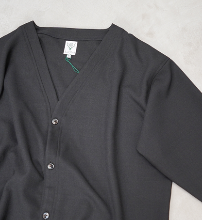 【South2 West8】サウスツーウエストエイト S.S. V Neck Cardigan-Poly Oxford "Black"