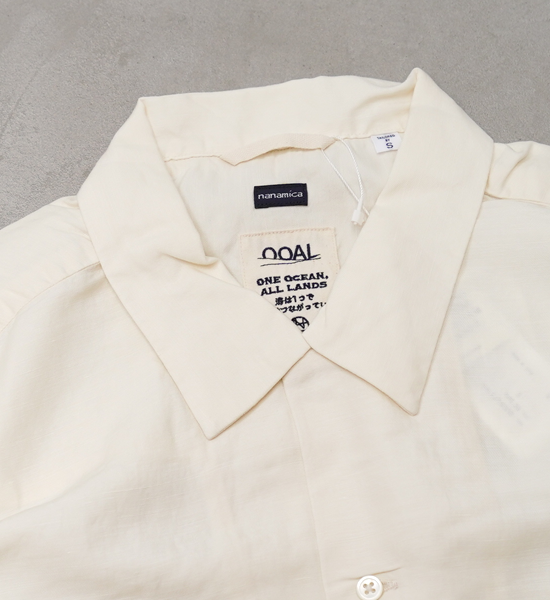 【nanamica】ナナミカ men's Open Collar Cupra Hemp Shirt "Ecru"