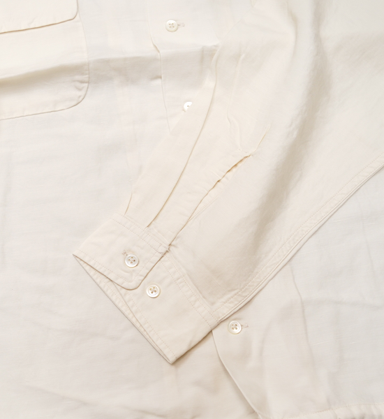 【nanamica】ナナミカ men's Open Collar Cupra Hemp Shirt "Ecru"