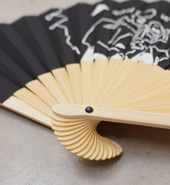 【and wander】アンドワンダー Yu Nagaba folding hand fan "Black" ※ネコポス可