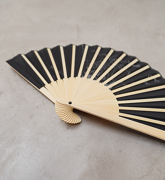 【and wander】アンドワンダー Yu Nagaba folding hand fan "Black" ※ネコポス可