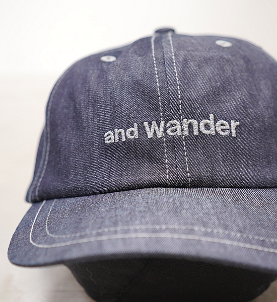 【and wander】アンドワンダー dry denim cap "Navy"