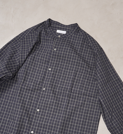 【nanamica】ナナミカ men's Band Collar Panama Plaid Shirt "Navy"