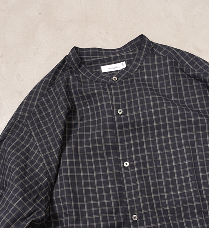 【nanamica】ナナミカ men's Band Collar Panama Plaid Shirt "Navy"