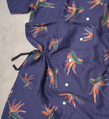 【nanamica】ナナミカ women's Cupra Hemp Aloha Shirt Dress "Navy"