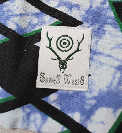 【South2 West8】サウスツーウエストエイト String Bag-Cotton Cloth/Batik Printed "Skull&Target" ※ネコポス可