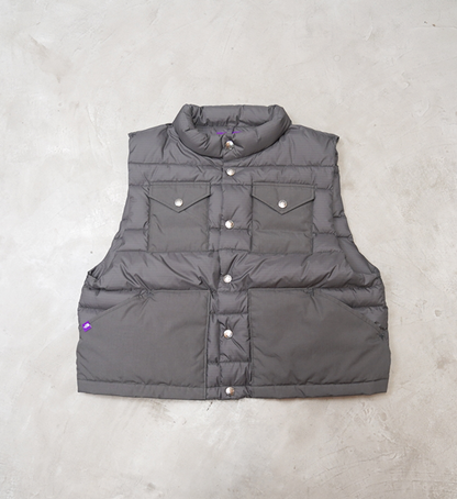 【THE NORTH FACE PURPLE LABEL】ノースフェイスパープルレーベル  women's Ripstop Short Sierra Vest "Asphalt Gray"