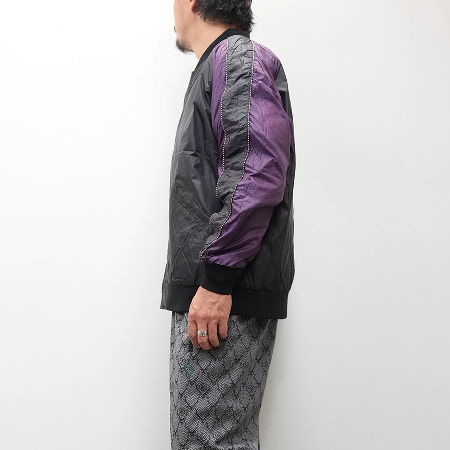 【TAION】タイオン unisex Japan Special Reversible Sukajan Down Jacket "Black/Off White×Black/D.Purple"