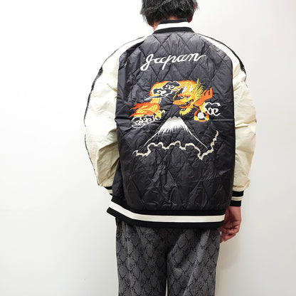 【TAION】タイオン unisex Japan Special Reversible Sukajan Down Jacket "Black/Off White×Black/D.Purple"