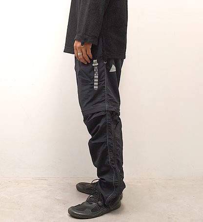 【and wander】アンドワンダー men's NY taffeta hiker 2way pants "Black"