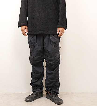 【and wander】アンドワンダー men's NY taffeta hiker 2way pants "Black"