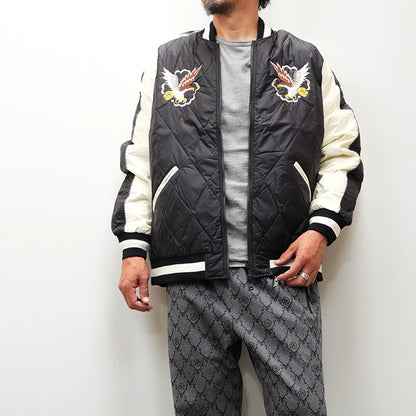 【TAION】タイオン unisex Japan Special Reversible Sukajan Down Jacket "Black/Off White×Black/D.Purple"