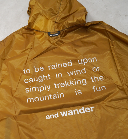 【and wander】アンドワンダー sil poncho "3Color"