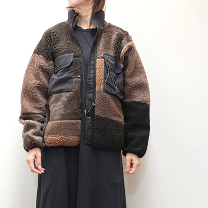 【and wander】アンドワンダー women's Mix boa jacket "2Color"