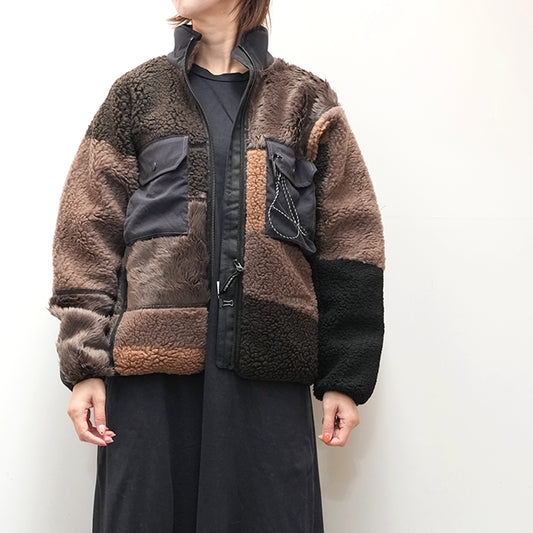 【and wander】アンドワンダー women's Mix boa jacket "2Color"