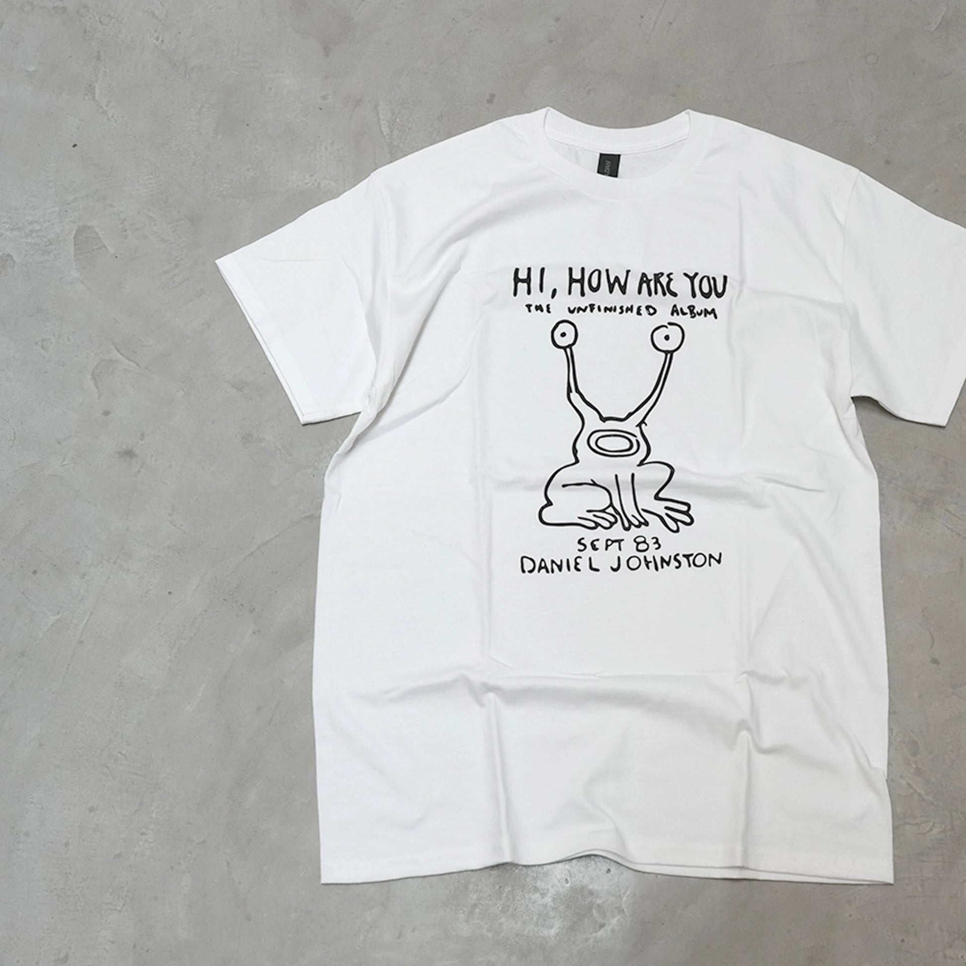 ダニエル・ジョンストン　サイン入りアート Daniel Johnston ダニエルジョンストン S/S Print Tee 'Hi How Are You