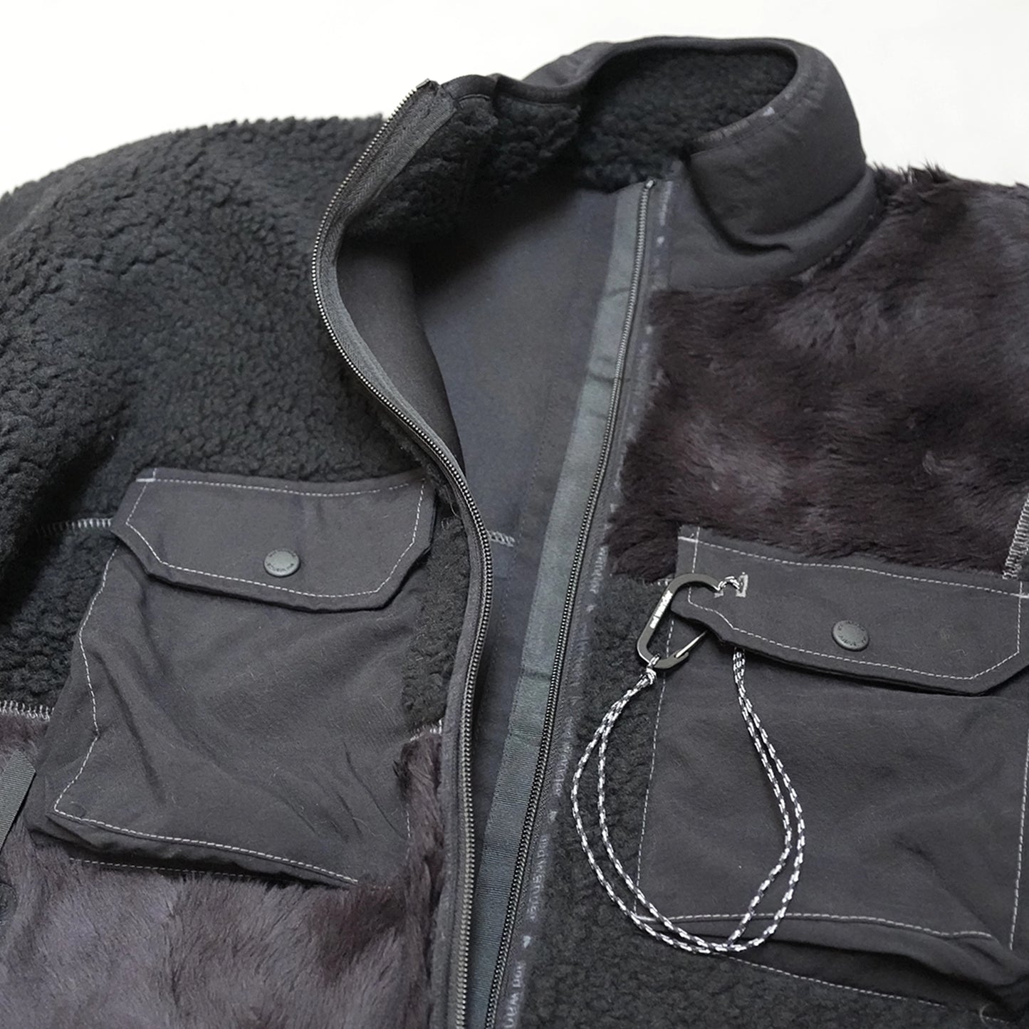 【and wander】アンドワンダー women's Mix boa jacket "2Color"