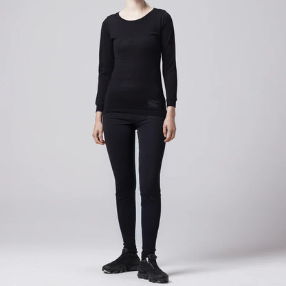 【TAION】タイオン women's Merino Wool Under Wear Long Leggings "Black" ※ネコポス可