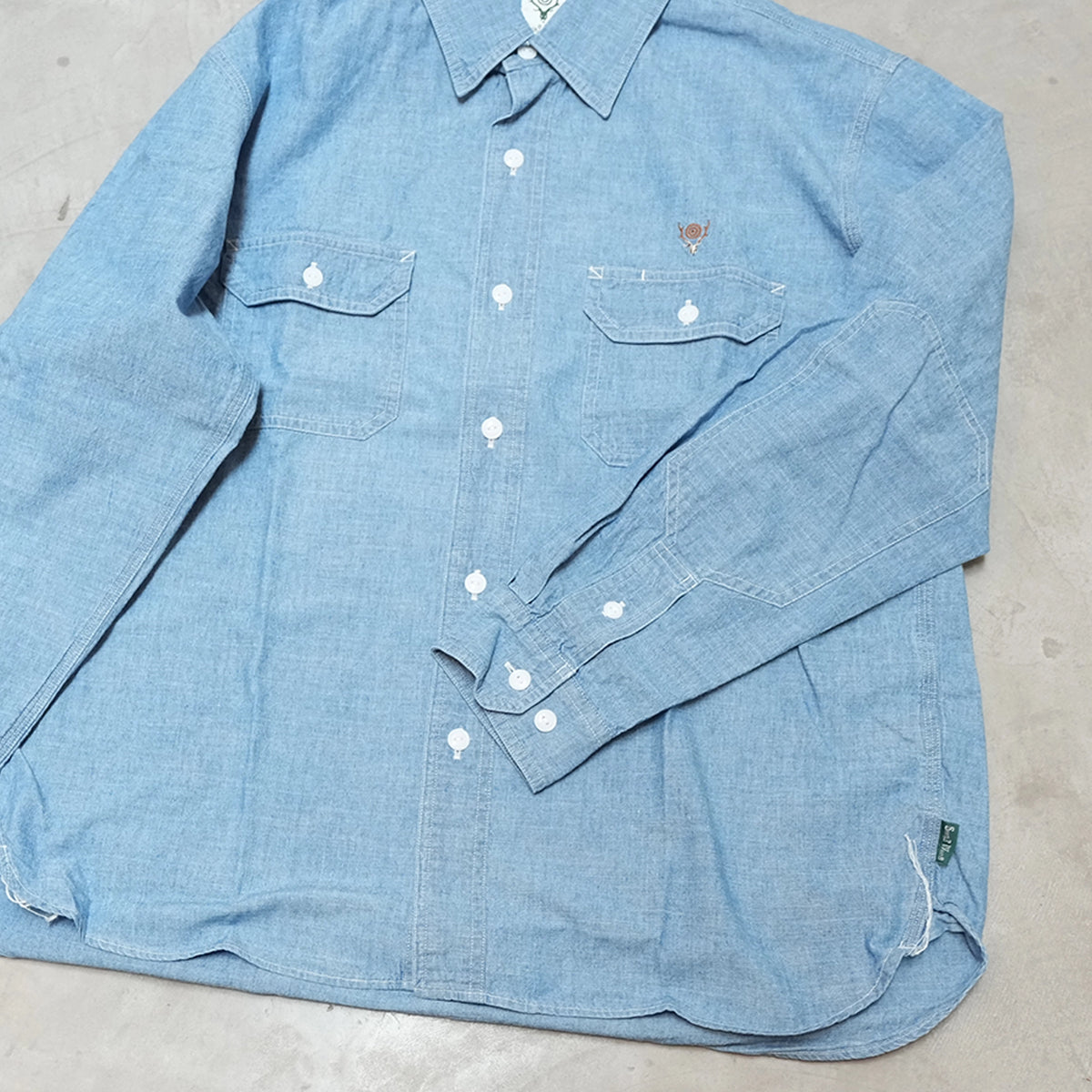 【South2 West8】サウスツーウエストエイト Work Shirt - Cotton Chambray "Sax"