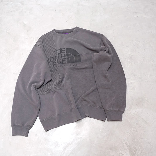 【THE NORTH FACE Purple Label】ノースフェイスパープルレーベル  men's Field Patchworked Crewneck Sweatshirt "Asphalt Gray"