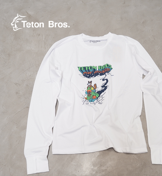 【Teton Bros】ティートンブロス men's TB Pow Hounds L/S Tee "White" ※ネコポス可