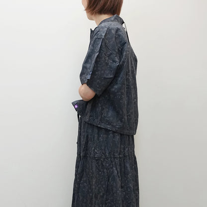 【THE NORTH FACE Purple Label】ノースフェイスパープルレーベル  women's Flower Printed Cropped Shirt "Dark Navy"