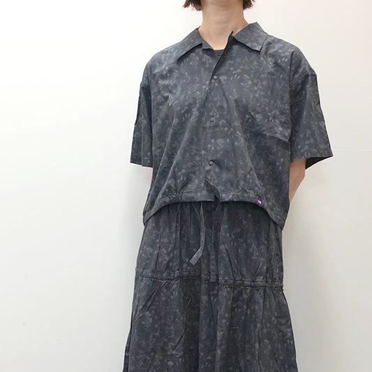 【THE NORTH FACE Purple Label】ノースフェイスパープルレーベル  women's Flower Printed Cropped Shirt "Dark Navy"