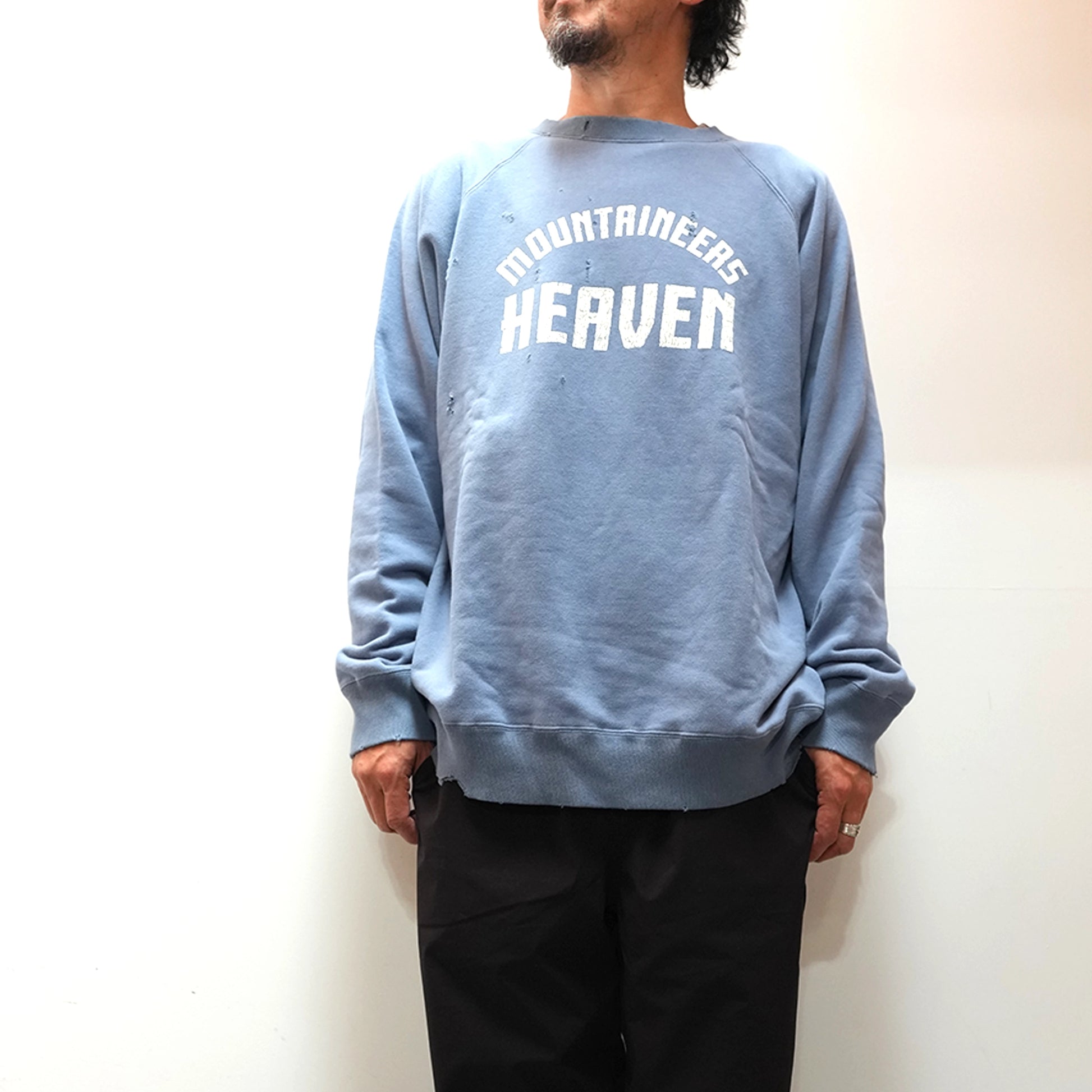 Mountain Research マウンテンリサーチ Damaged Sweat Crew – Yosemite Mountain Research マウンテンリサーチ Damaged Sweat Crew – Yosemite