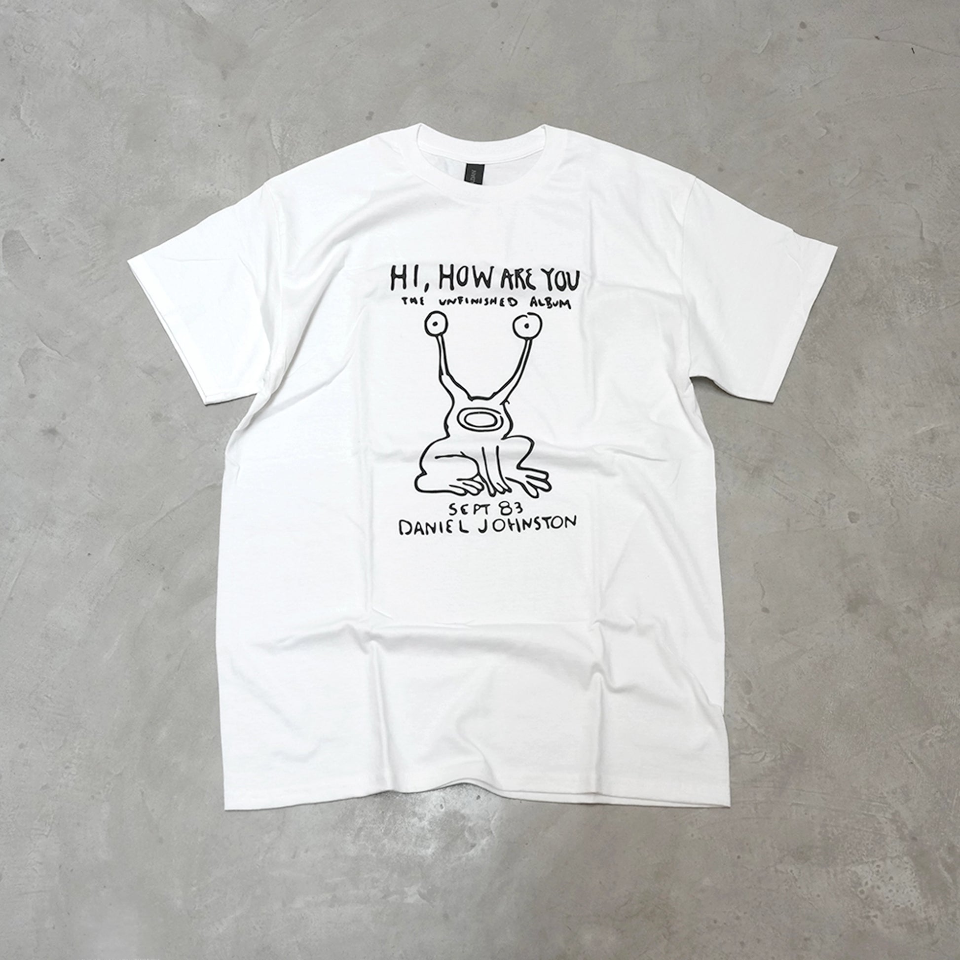 ダニエル・ジョンストン　サイン入りアート Daniel Johnston ダニエルジョンストン S/S Print Tee 'Hi How Are You