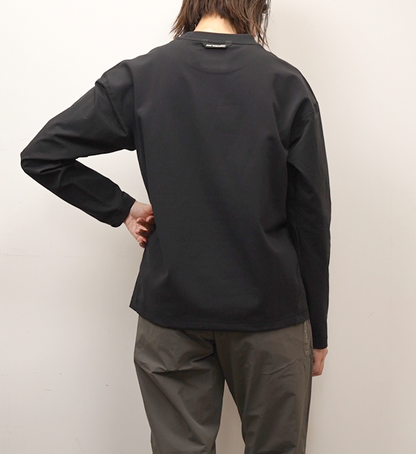 【and wander】アンドワンダー women's hybrid warm pocket LS T "Black"