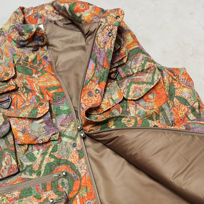 【South2 West8】サウスツーウエストエイト men's Multi-Pocket	Zipped Padding Vest-Cotton Ripstop/Printed "EZO	Forest"