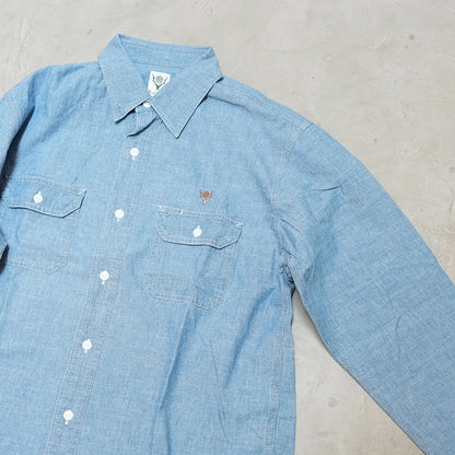 【South2 West8】サウスツーウエストエイト Work Shirt - Cotton Chambray "Sax"