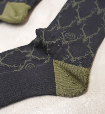 【South2 West8】サウスツーウエストエイト Socks-Cotton Jq./Skull&Target "Black" ※ネコポス可