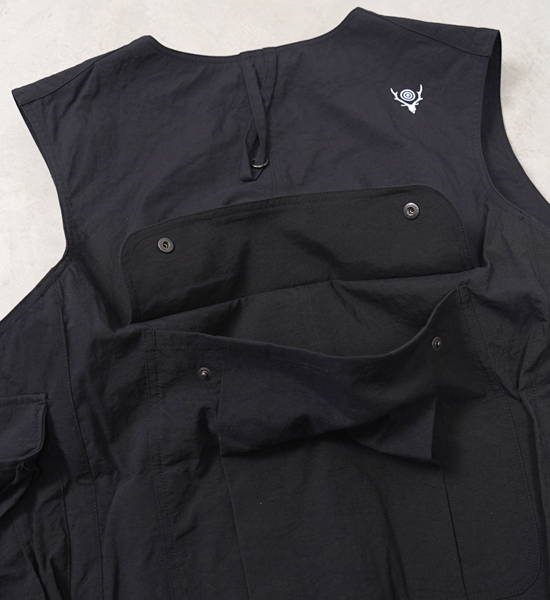 【South2 West8】サウスツーウエストエイト men's Tenkara Vest-Nylon Oxford "Black"