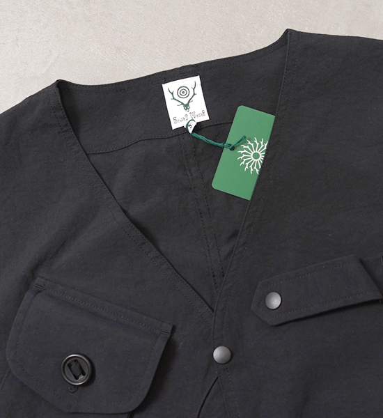 【South2 West8】サウスツーウエストエイト men's Tenkara Vest-Nylon Oxford "Black"