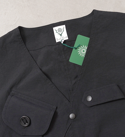 【South2 West8】サウスツーウエストエイト men's Tenkara Vest-Nylon Oxford "Black"