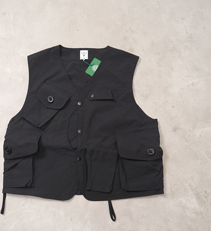 【South2 West8】サウスツーウエストエイト men's Tenkara Vest-Nylon Oxford "Black"