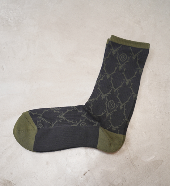 【South2 West8】サウスツーウエストエイト Socks-Cotton Jq./Skull&Target "Black" ※ネコポス可