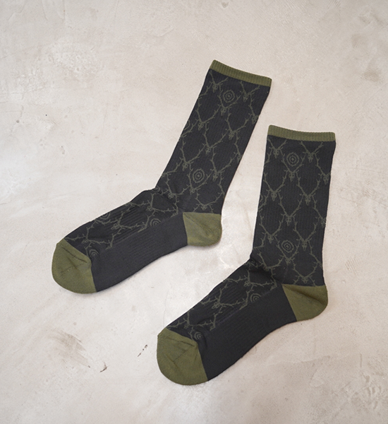 【South2 West8】サウスツーウエストエイト Socks-Cotton Jq./Skull&Target "Black" ※ネコポス可