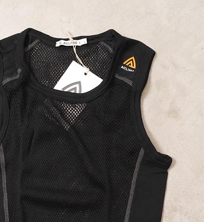 【ACLIMA】アクリマ men's Wool Net Singlet "Black"