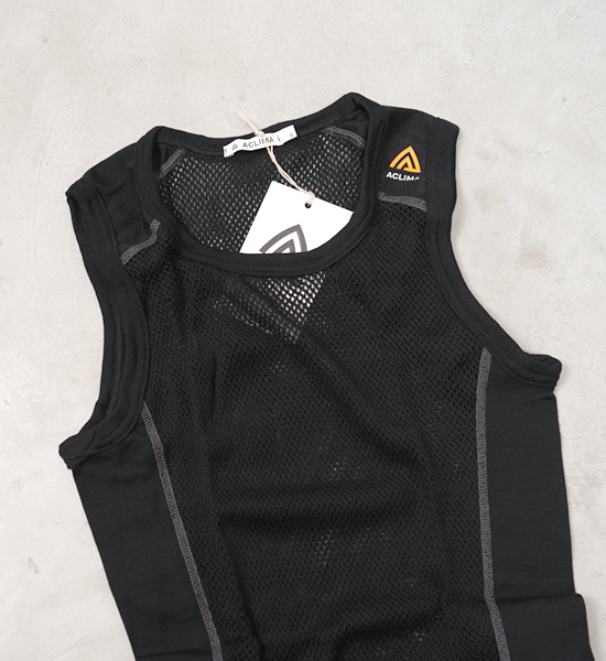 【ACLIMA】アクリマ men's Wool Net Singlet "Black"