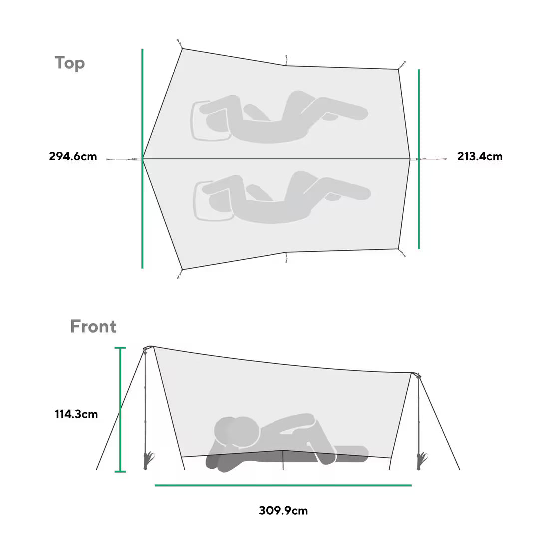 【Gossamer Gear】ゴッサマーギア Twinn Tarp "Gray"